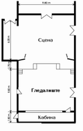 Скица со димензии на академската сцена